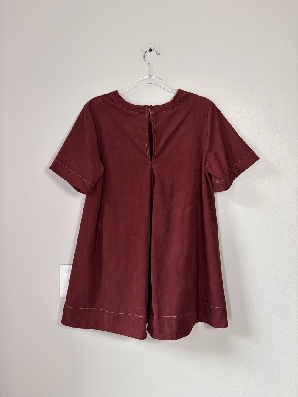 Maeve Anthropologie The Emmy Faux-Suede Short-Sleeve Mini Swing Dress - Picture 3 of 10